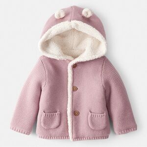 Baby Girl Carter's Sherpa Lined Cotton Long-Sleeve Sweater T30